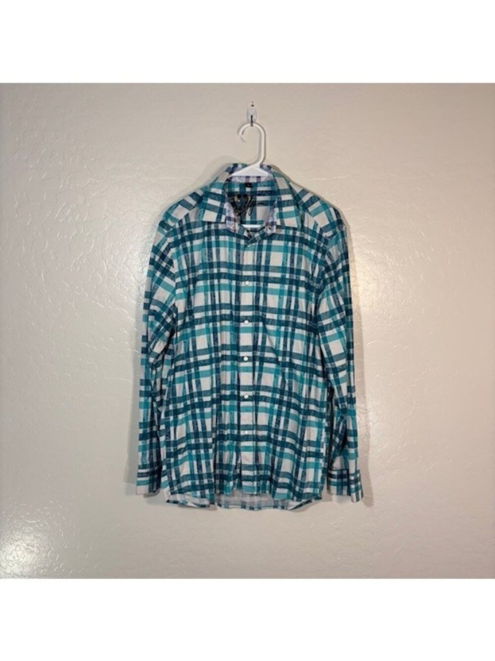Scully Shirt Mens Small Pearl Snap Western Blue Plaid Long Sleeve Cowboy